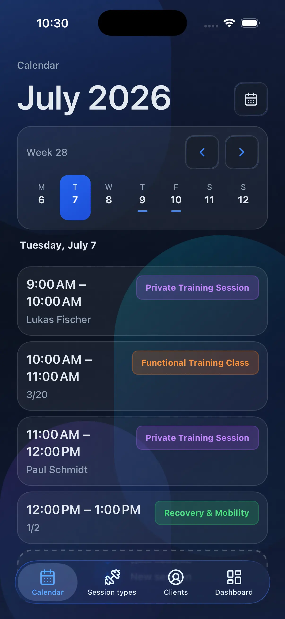 Book your session — simply.
